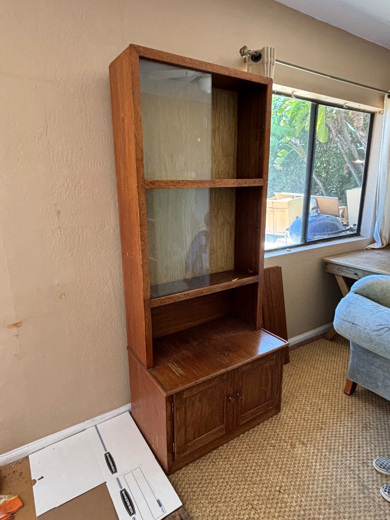 Wooden Cabinet With Glass Doors 32.5x78