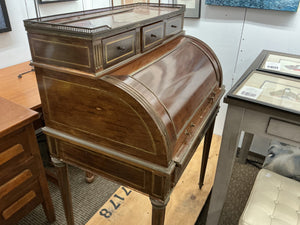 Antique Mahogany Cylinder Roll Top  Desk