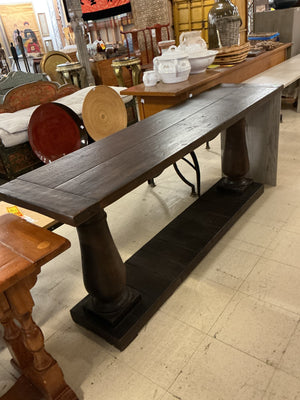 Restoration Hardware Balustrade Wood Console Table 18x71x30