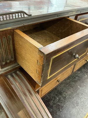 Antique Mahogany Cylinder Roll Top  Desk