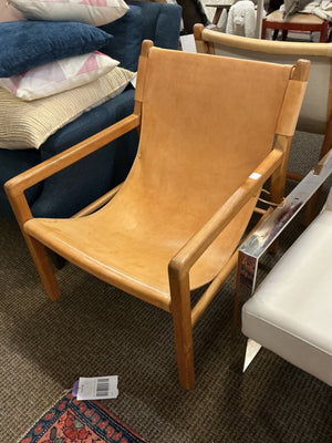 2 Leather Sling Chairs (pair)