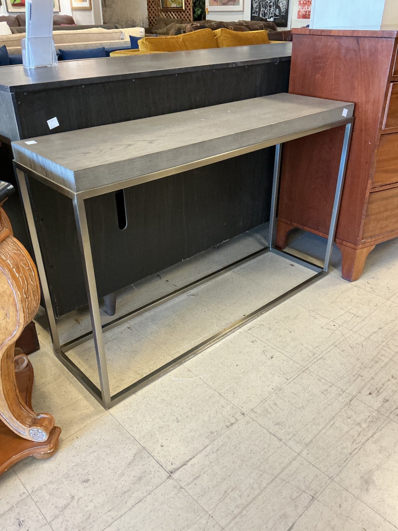 Restoration Hardware Gray Oak Entry / Console Table 48x14x30