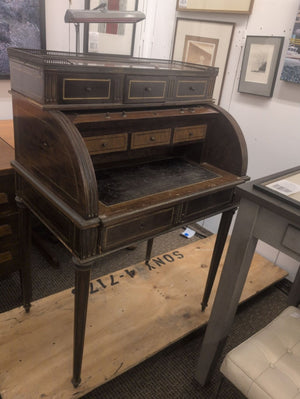 Antique Mahogany Cylinder Roll Top  Desk