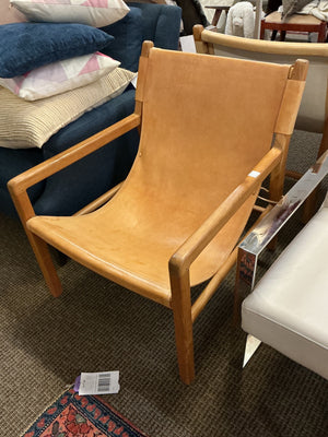2 Leather Sling Chairs (pair)