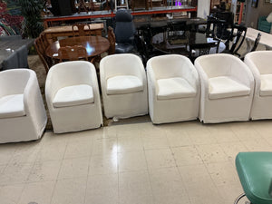 6 Banana Republic Slipcover Caster Chairs (set of 6)