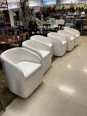 6 Banana Republic Slipcover Caster Chairs (set of 6)