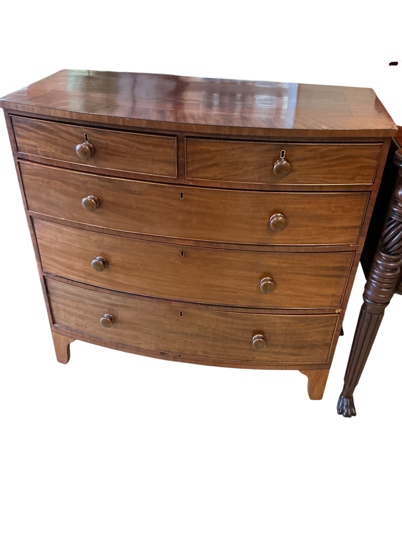 Victorian Mahogany Bow Front Chest Of Drawers 21x42x40