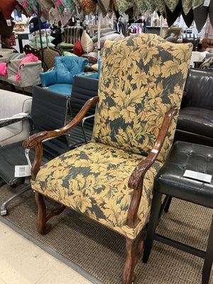 French Floral Upholstered High Back Chair