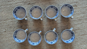 Set of 8 porcelain teacups