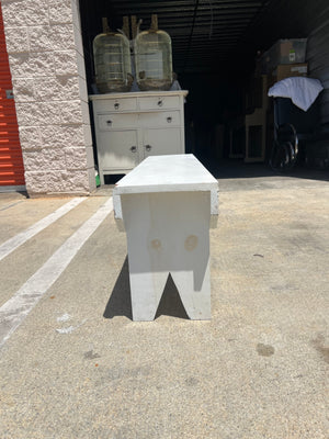 White handmade bench 