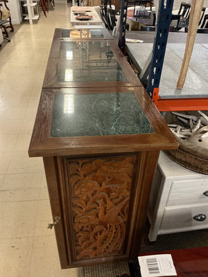 Carved Expandable Bar Cabinet 70x18x40