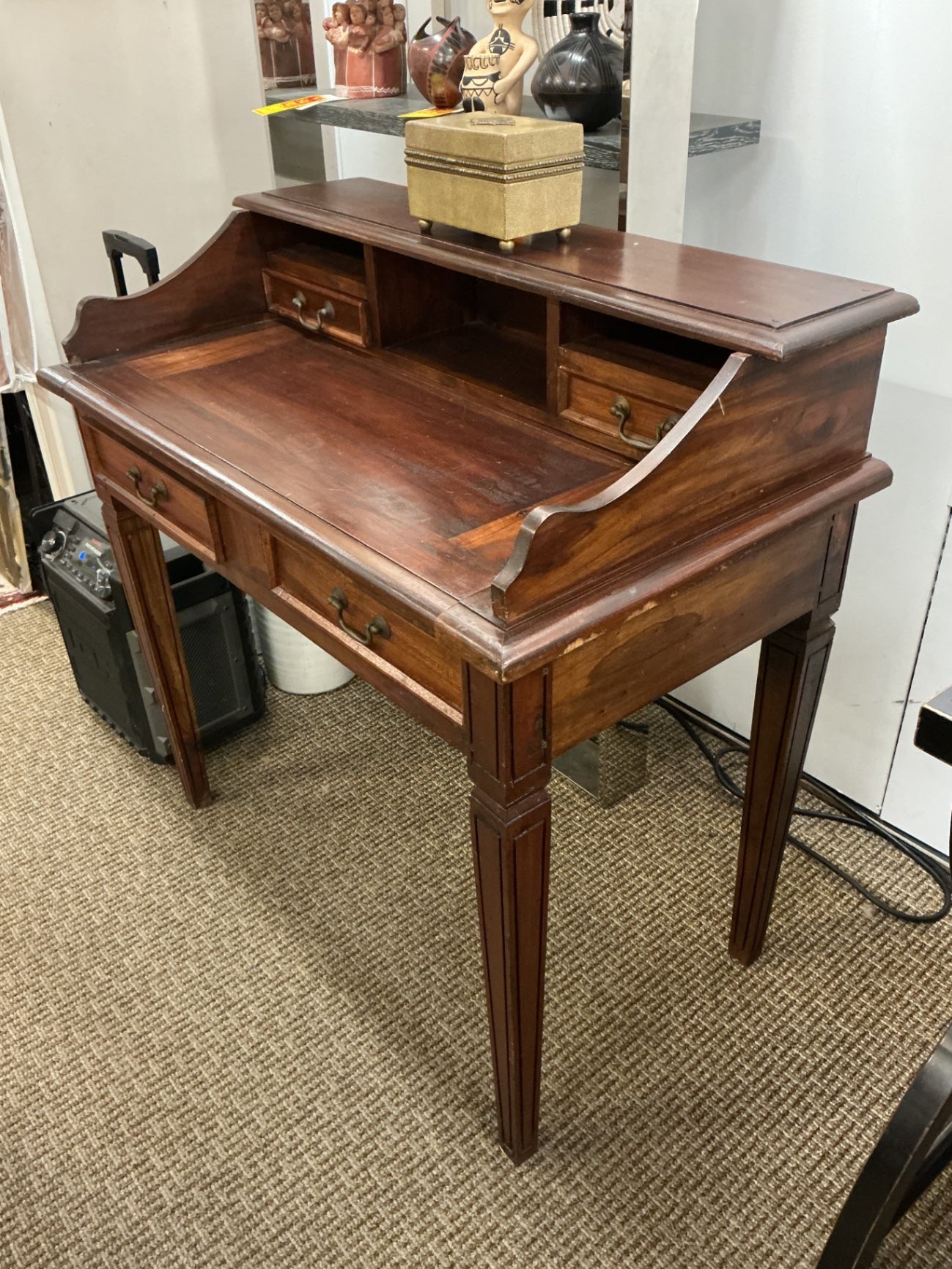 Vintage English Tudor Writing Desk 22x39x38