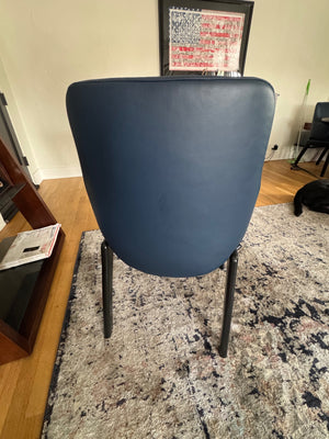 Stressless set of 4 navy leather chairs