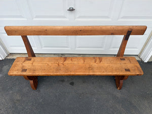 Antique Pine Church Bench  60”x32”x14