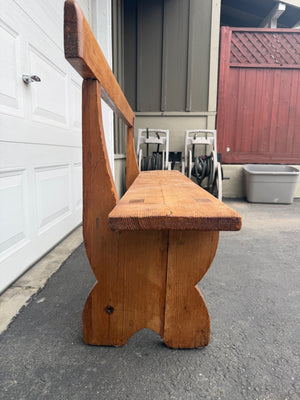 Antique Pine Church Bench  60”x32”x14