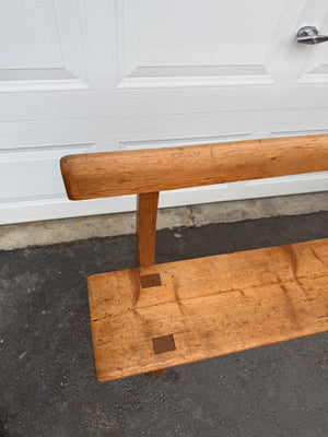 Antique Pine Church Bench  60”x32”x14