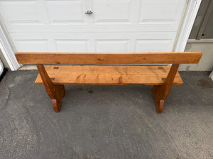 Antique Pine Church Bench  60”x32”x14