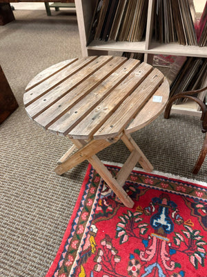 Wood Patio Folding Side Table 19x20