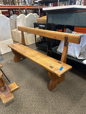Antique Pine Church Bench  60”x32”x14