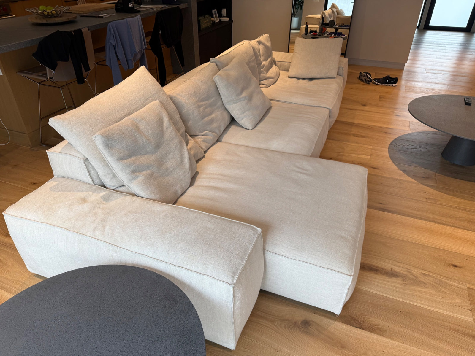 Living Divani Italian Sofa with Chaise 140” x 48”