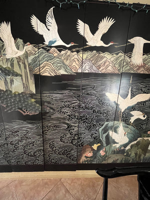 Asian laquuer inlay panels. 
