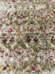 Indo Kerman Rajhastan Rug  290x 165 Golden Tones Red Accents Beige Fringe (Stain)