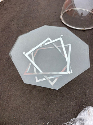 Glass top coffee table