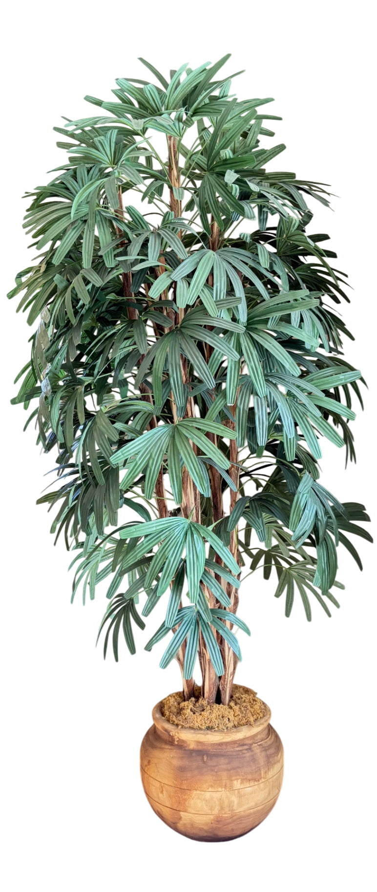 Faux Palm Tree in custom wooden planter 8'.5" H x 16"
