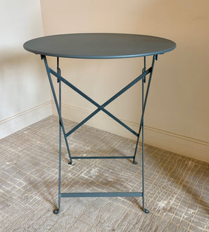 Blue Gray Metal Table 29" H x 23"