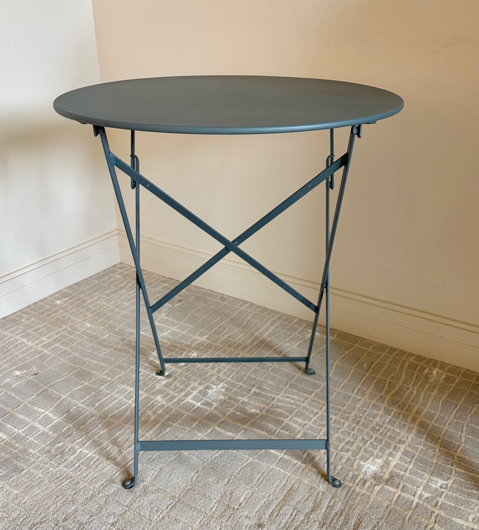 Blue Gray Metal Table 29" H x 23"