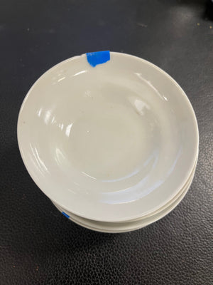 Vintage Chinese Famille Rose Porcelain Wu Shuang Pu Style "Table of Peerless Heroes" 4" Rice Bowls Set of 4 (Rim Chips)