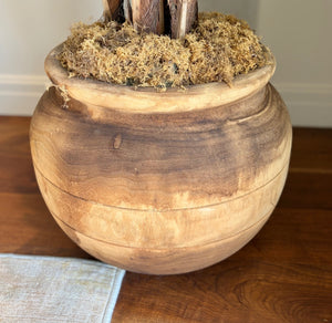 Faux Palm Tree in custom wooden planter 8'.5" H x 16"