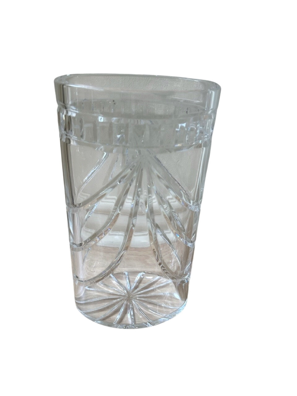 Waterford Crystal Overture Pattern Oval Vase 12in x 5in