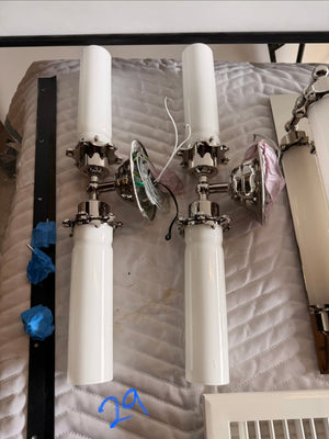 White Shade Double Sconce (Qty. 2)