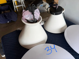 White Ceramic Pendant (Qty. 2)