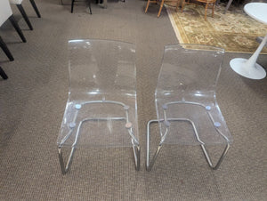 IKEA Tobias Clear/Chrome Chairs Pair (no price drop)