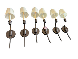 Safavieh Dalany 1-Light Black Iron Wall Sconce with White Fabric Tapered Shade