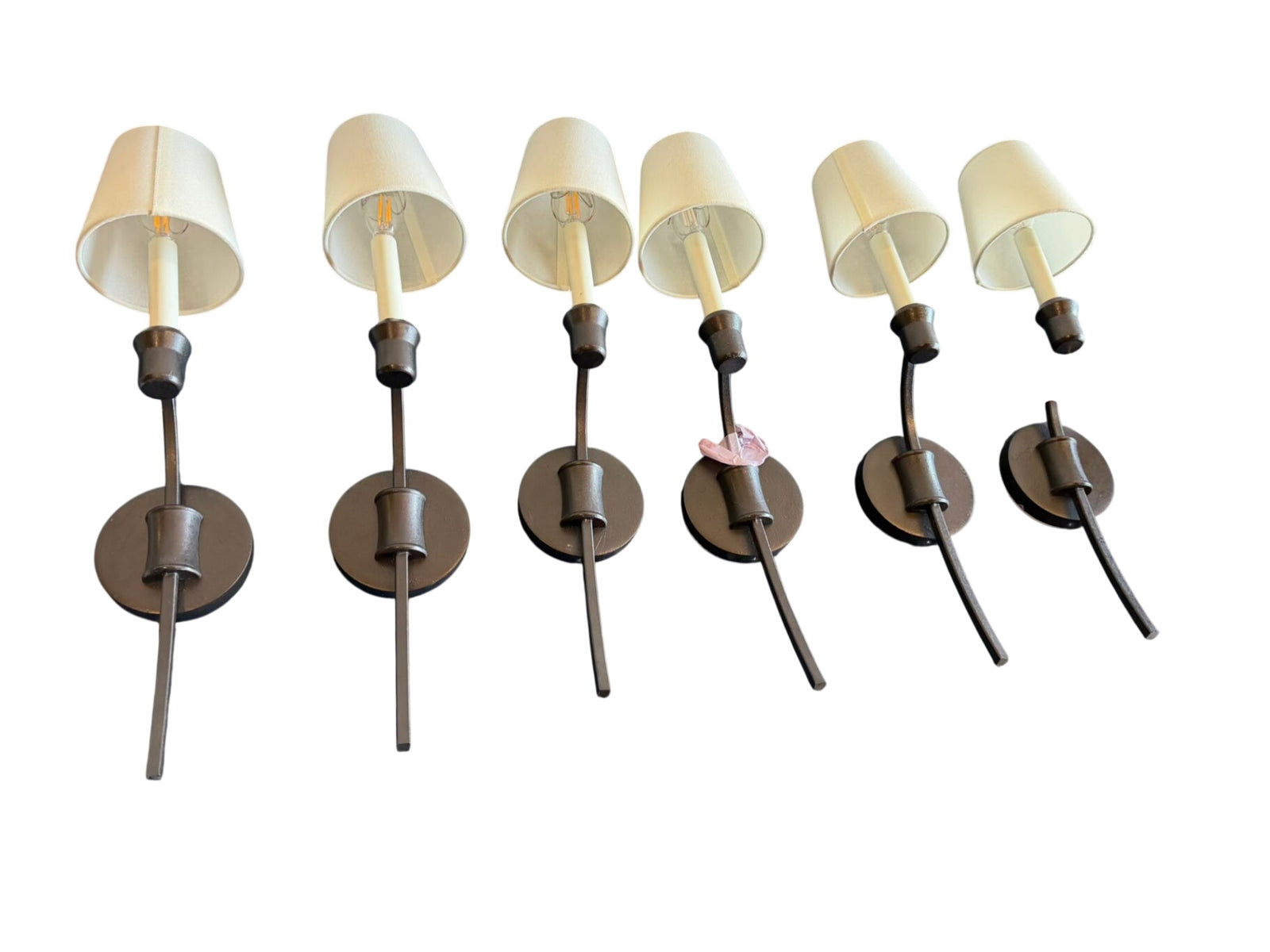 Safavieh Dalany 1-Light Black Iron Wall Sconce with White Fabric Tapered Shade