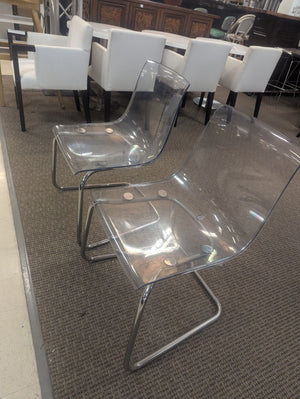 IKEA Tobias Clear/Chrome Chairs Pair (no price drop)