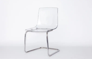 IKEA Tobias Clear/Chrome Chairs Pair