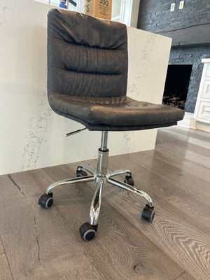 Faux Gray, leather desk chair