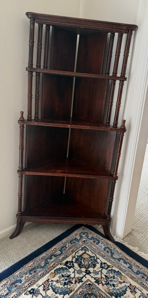 Mahogany Corner Tiered Etagere Bookshelf 50x23