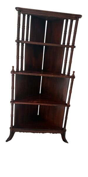 Mahogany Corner Tiered Etagere Bookshelf 50x23