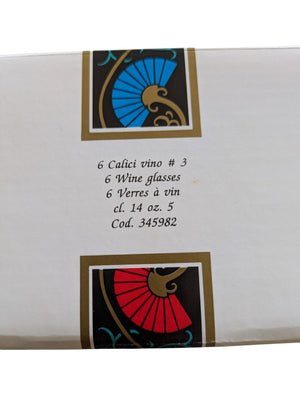 6 Novecento  wine Glasses (in the box)