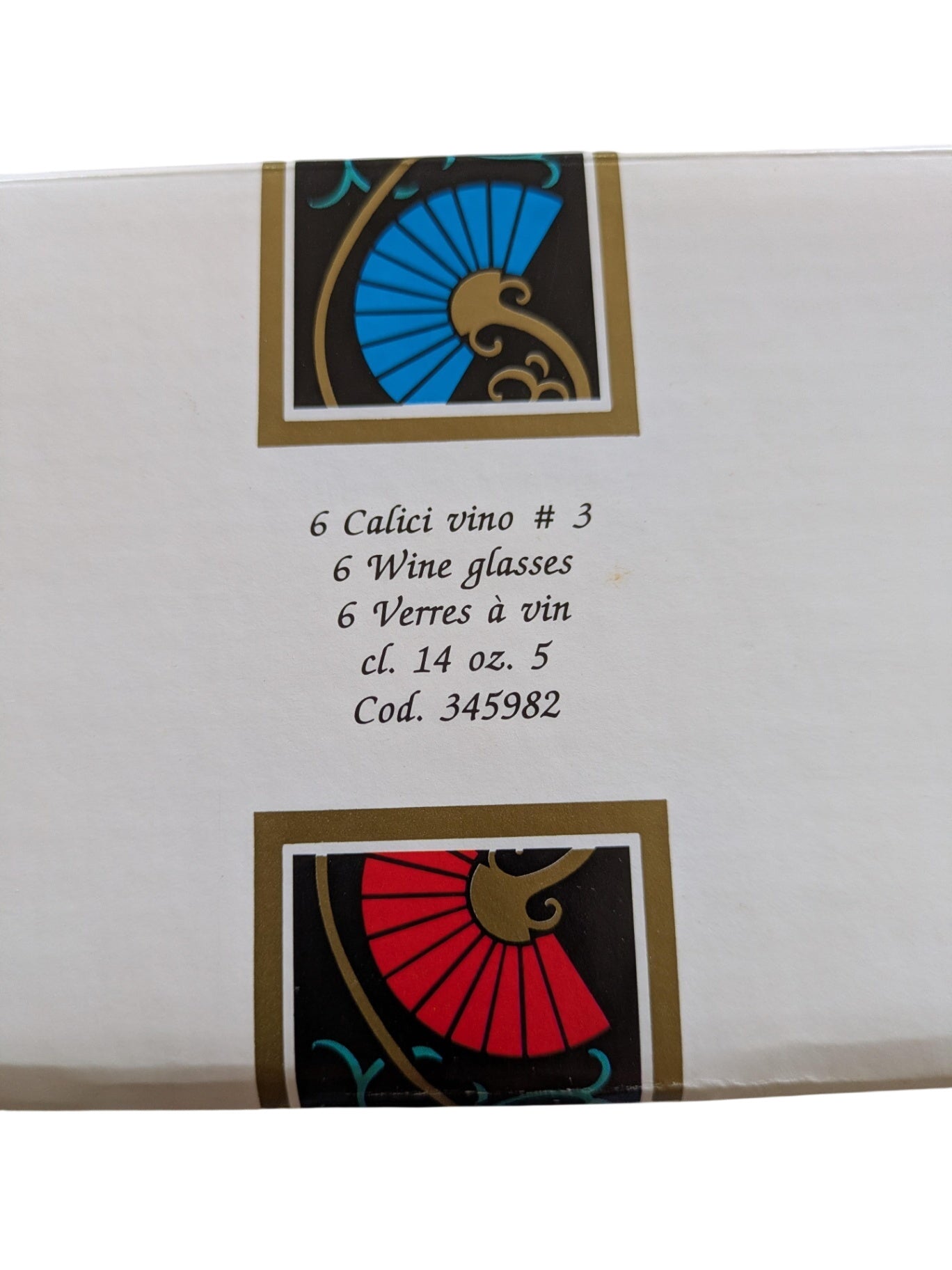 6 Novecento  wine Glasses (in the box)