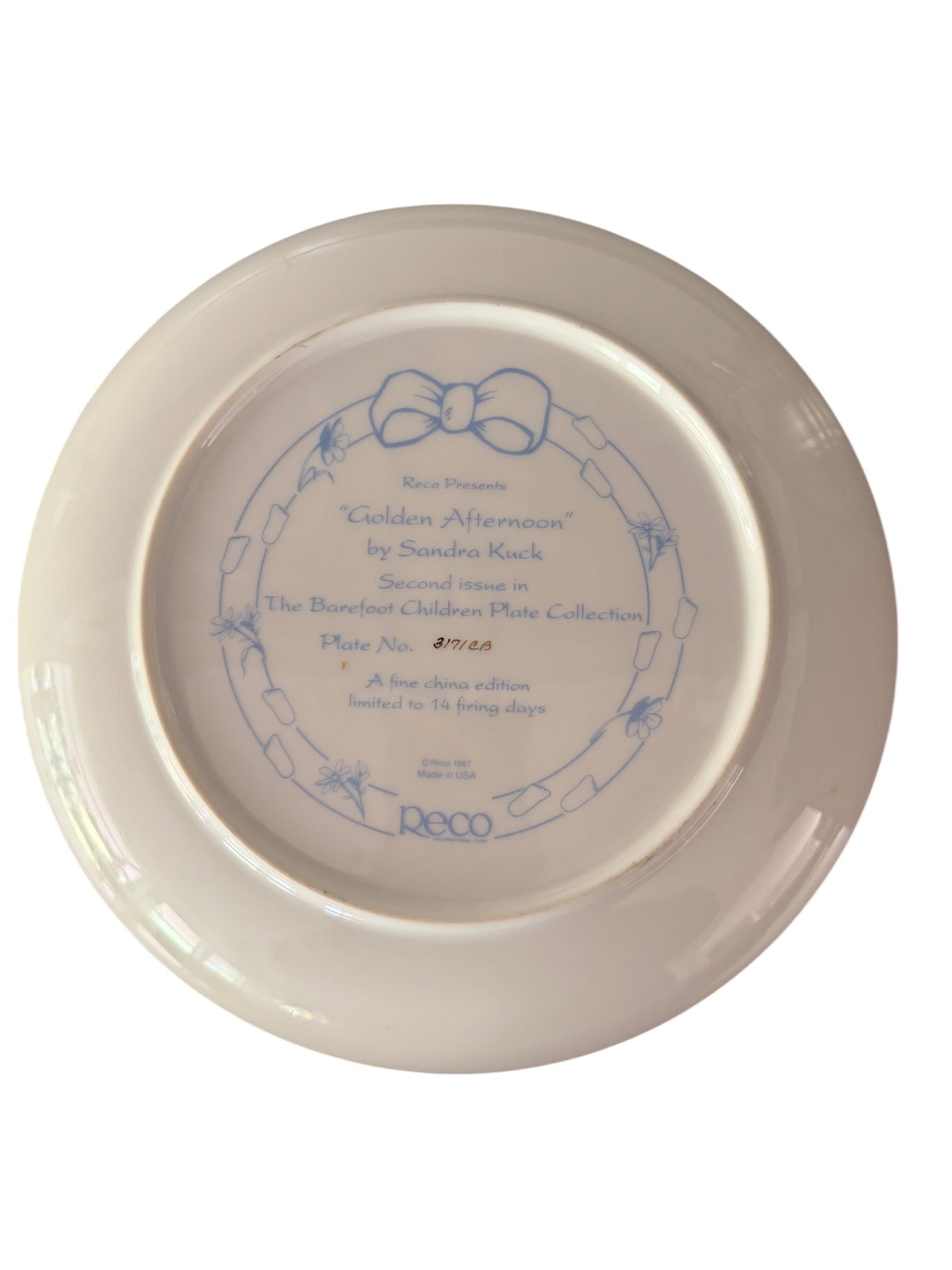 The Barefoot Children Plate Collection "1987" 9” round