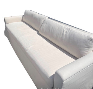 Cream Off White Villa Hallmark Upholstery Linen Sofa 109" x 35" Deep x 34" High