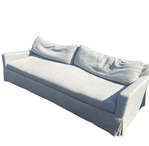 Grey Linen Custom Slipcover Sofa