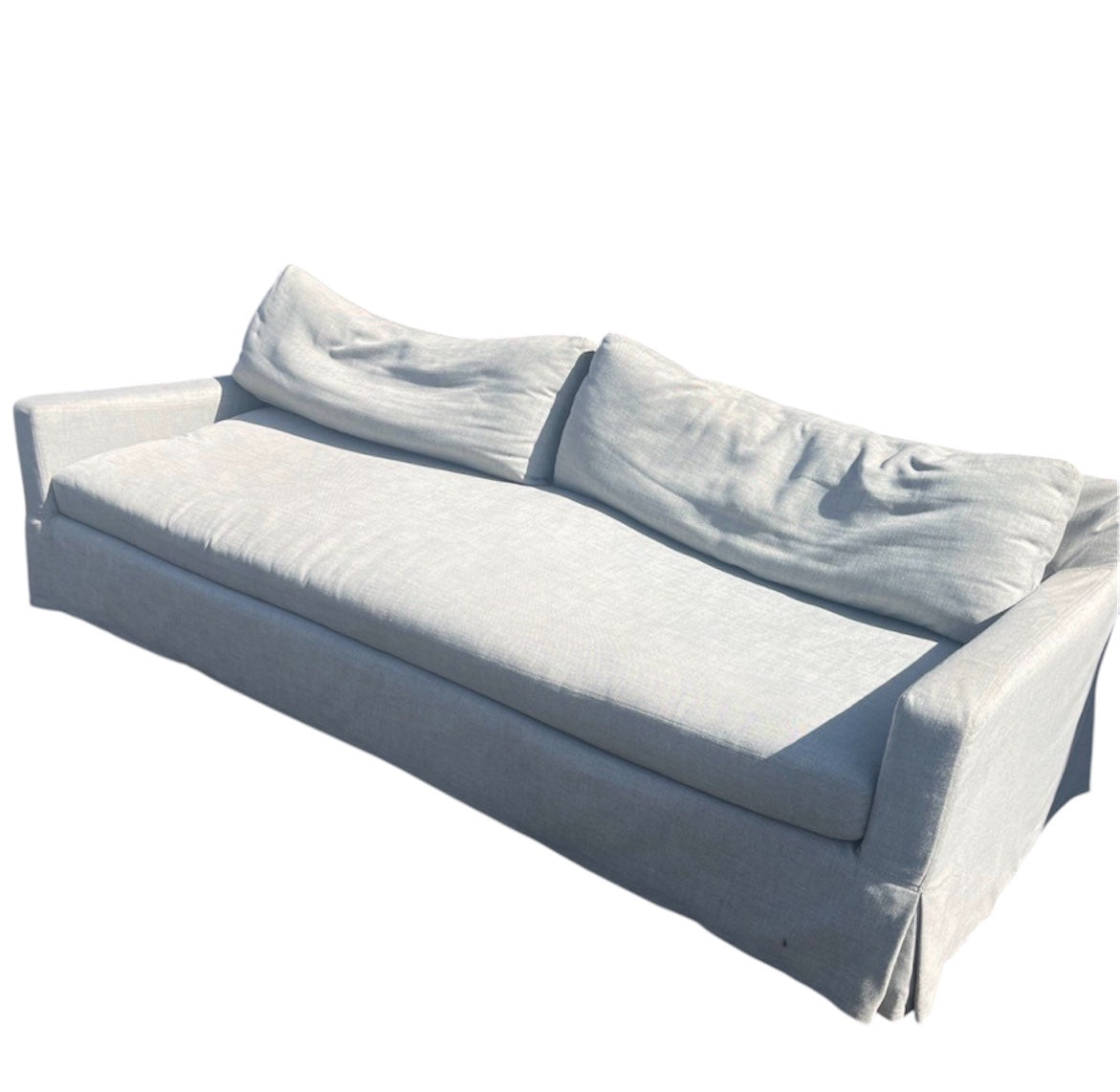 Grey Linen Custom Slipcover Sofa