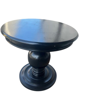 Round Black Mahogany Pedestal Entry Table H.D. Buttercup